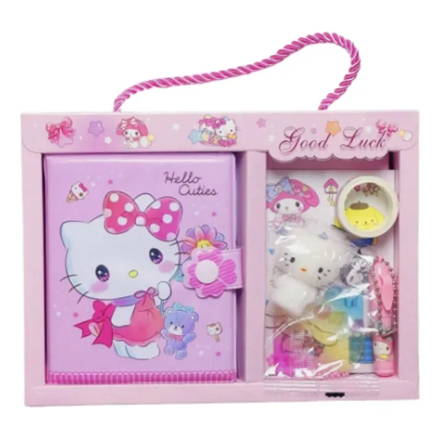 Set De Agenda Stickers Esfero Squishy Hellokitty