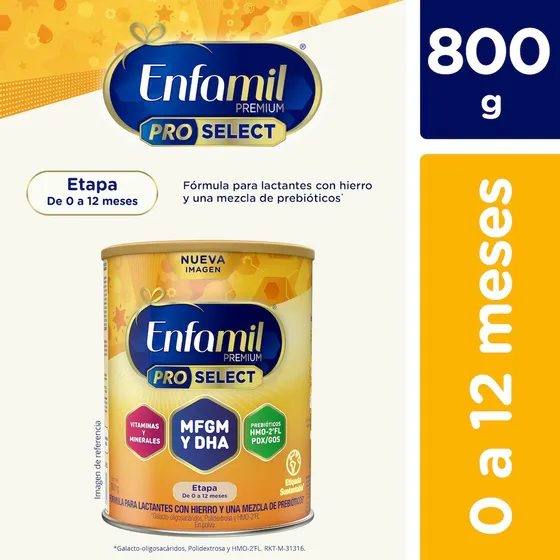 Leche de fórmula en polvo sin gluten Mead Johnson Enfamil Pro Select en lata de 800g - 0 meses 1 años