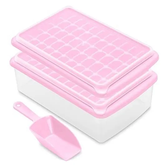 Trays De Cubo De Hielo 2 Pack Con Tapas Y Papelera Krnhv