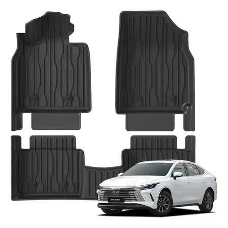 Jogo Tapetes Automotivos Borracha 3d Bandeja Byd King 3 Pcs Preto