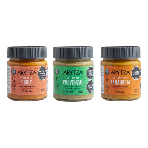 3x Mayonesas Veganas Arytza Zanahoria, Provenzal Y Tipo Golf