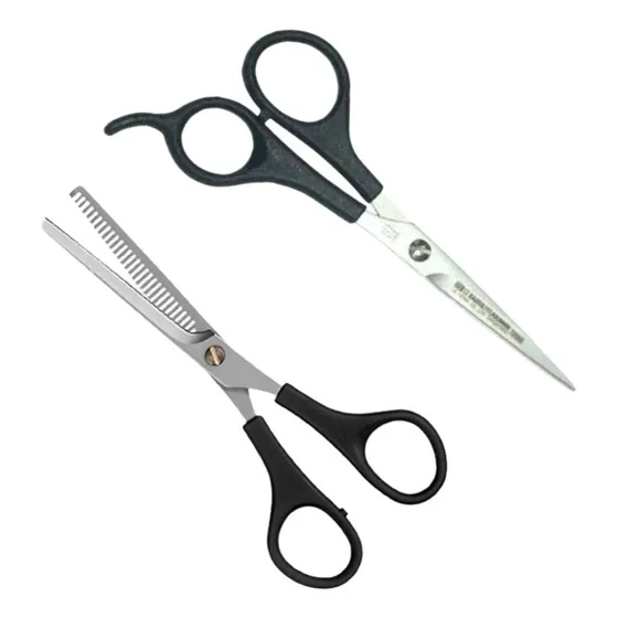 Tijera Normal Y De Grafilar Metálica De Peluquería Barbería
