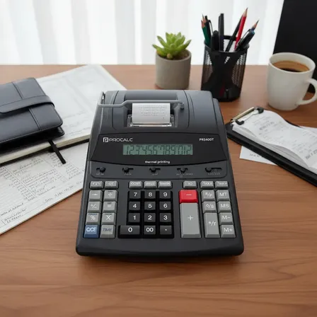 Calculadora Procalc Pr5400t Bobina 12 Dígitos Preto Preto