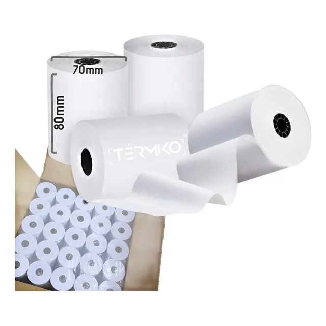 15 Rollos Papel Termico 80x70 Mm Recibo Ticket Pos Venta 80