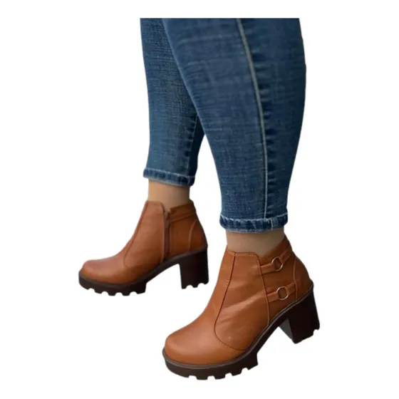 Botines Elegantes Tacón Medio Para Dama