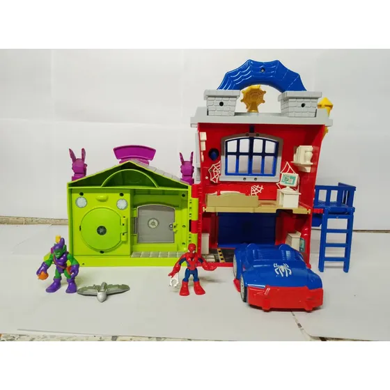 Casa De Spiderman Imaginext Y Robo De Banco Del Duende Verde