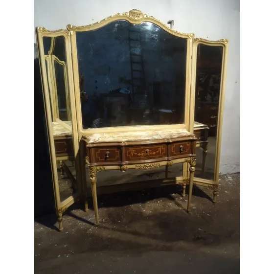 Toilette Tocador Frances Espejo Marmol Antiguo