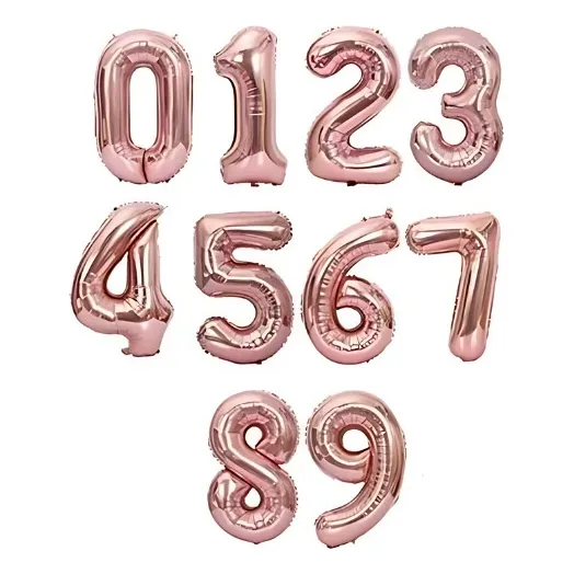 Globo Numero Metalizado Rosa Gold 32´´ 70 Centímetros Cumple