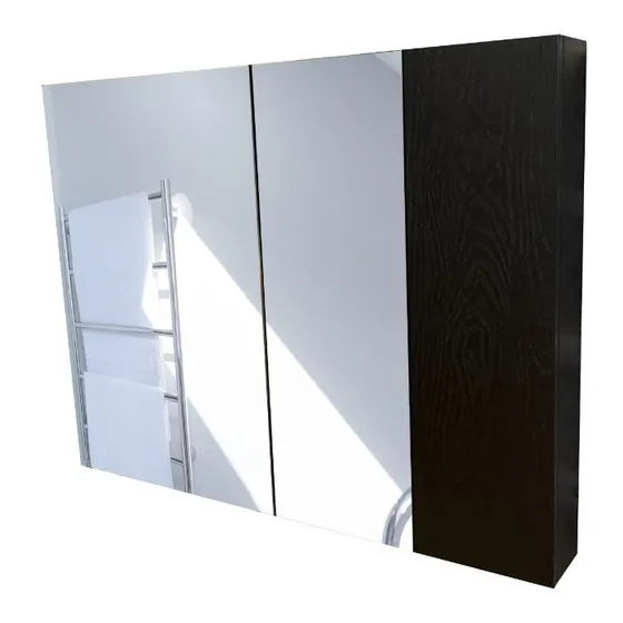 Espejo Madera Botiquin Doble Puerta 78x60 Cm Baño Gabinete Marco Chocolate