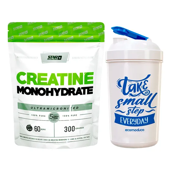 Star Nutrition Creatina Monohidratada Doypack X 300G y Vaso Ecomodico 600ml
