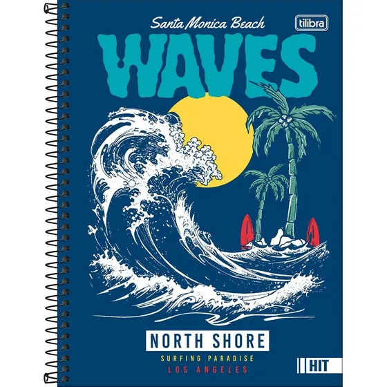 Caderno Espiral Univ. 1 Matéria Hit Masc 80 Fls Surfing