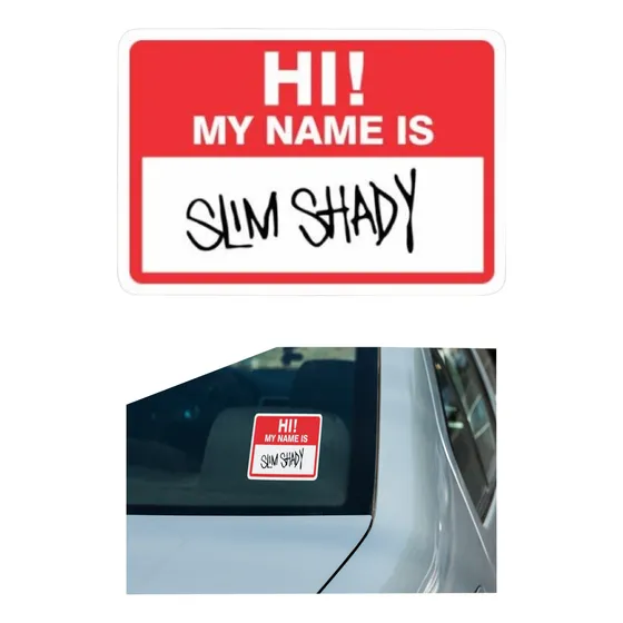 Calcomanía Sticker My Name Is Slim Shady  Para Carro 15x10
