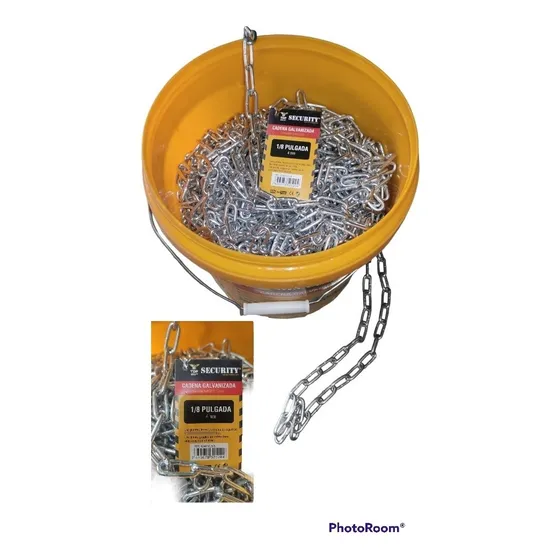 Cadena Galvanizada 1/8 4mm Por Kilo Son 3,6 Mtr Security 