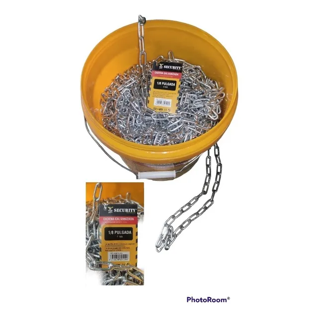 Cadena Galvanizada 1/8 4mm Por Kilo Son 3,6 Mtr Security 