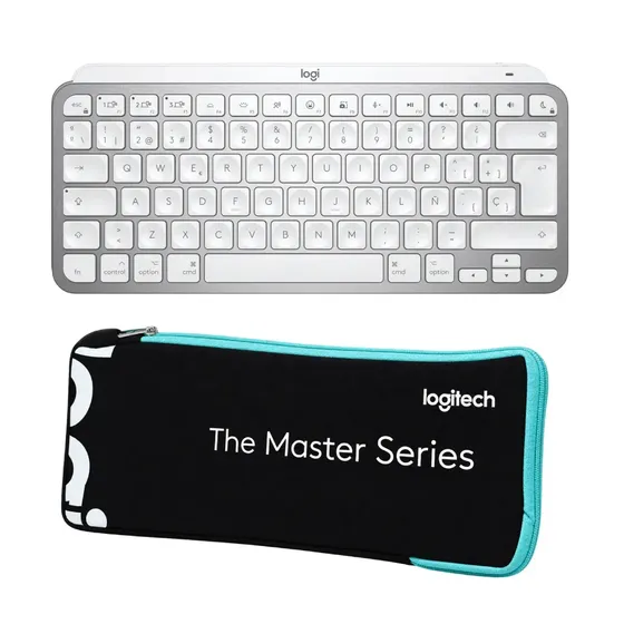Teclado Logitech Mx Keys Mini Pale Grey Con Funda