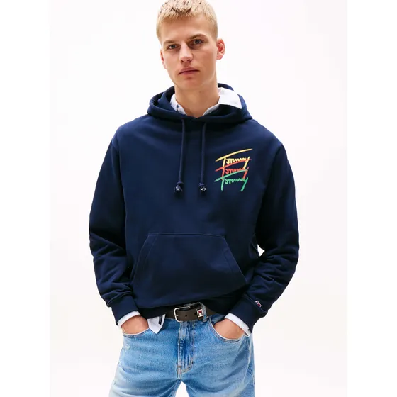 Sudadera Azul Signature Con Capucha De Hombre Tommy Jeans