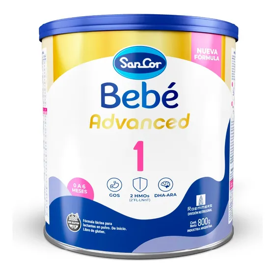 Leche de fórmula en polvo Mead Johnson Nutrition Sancor Advanced sabor original lata 800g  0 a 6 meses