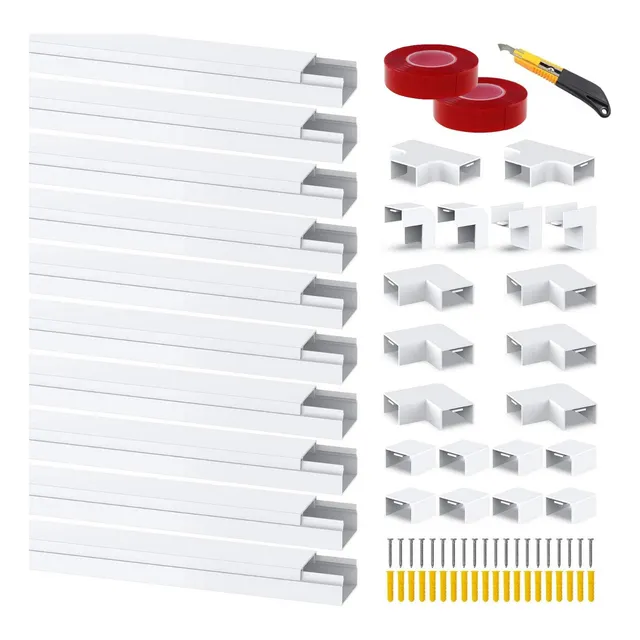 Kit De Canaleta De Pvc Para Cables, 33 Piezas