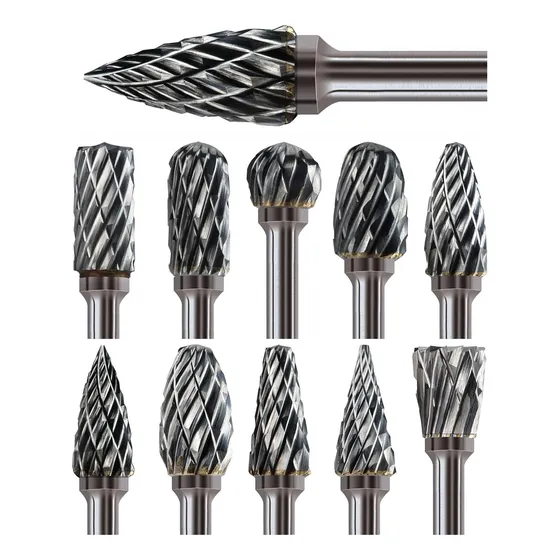 Kit De 10 Bits De Carburo Para Tallar Madera, Piedra Y Metal