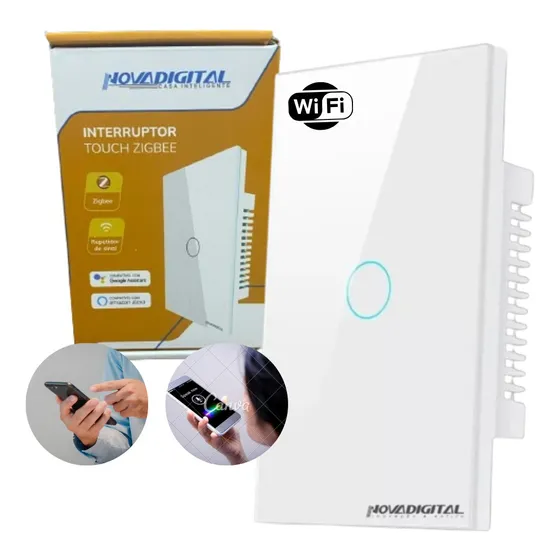 Interruptor Zigbee Touch 1 Botão Inteligente Alexa E Google