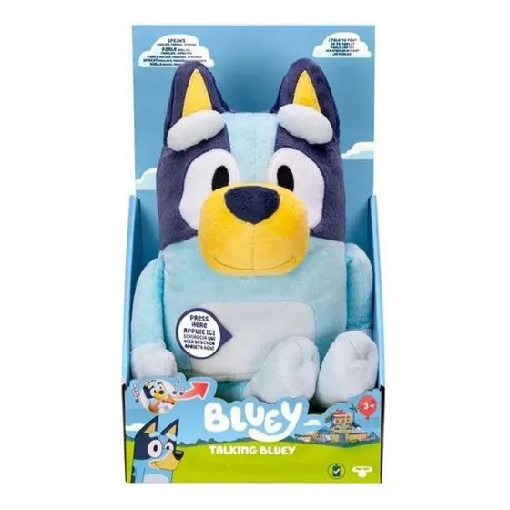 Peluche Interactivo Con Sonido Color Celeste Bluey