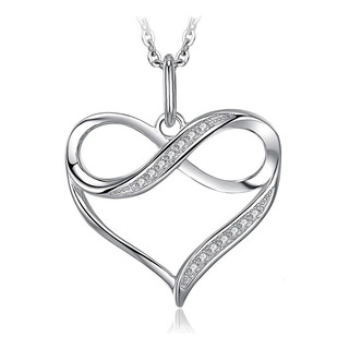 F Collar Infinito Plata Joyas Mujer Amor Corazón F Collar Infinito Plata Joyas Mujer Amor Corazón