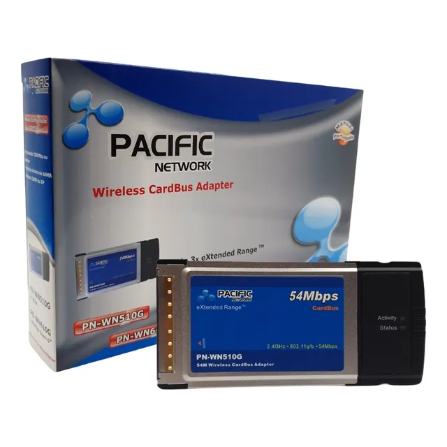 Cartão Wireless Cardbus Adapter Pacific Network 64 Mbps