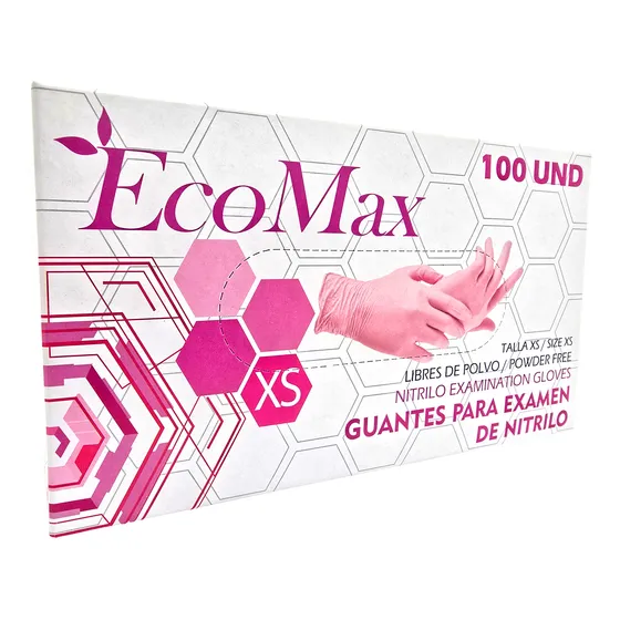 Guantes De Nitrilo Rosados. Talla Xs. Caja X 100 Unds