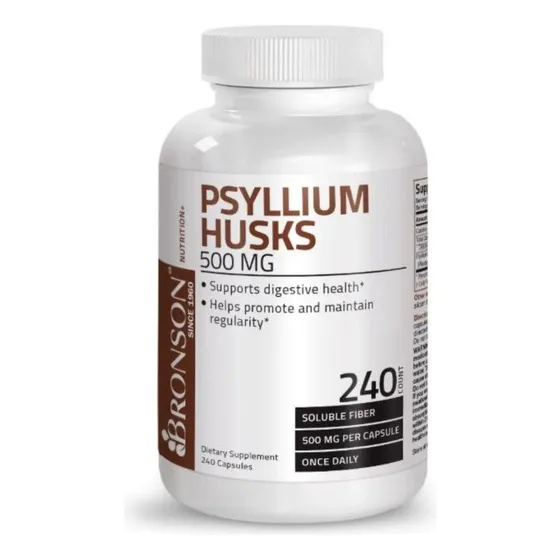 Cascara Psyllium 500mg 240 Cápsulas Bronson Nutrition
