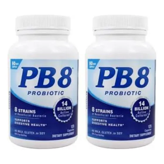 2 Frascos Pb8 120 Capsula Probiótico 14 Bilhões Original Eua