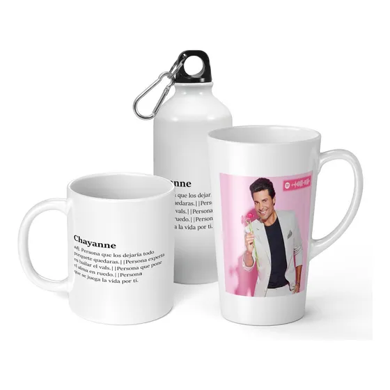 De Taza + Botella + Taza Conica Chayanne De