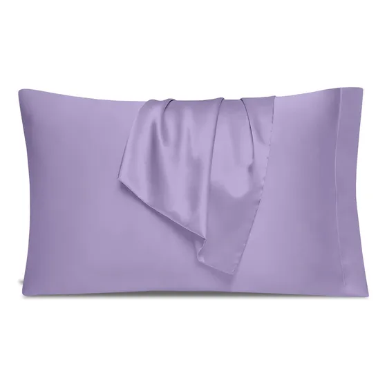 Set X 2 Fundas De Almohadas Saten Satin 50 X 70 Pelo Cabello Color Lila