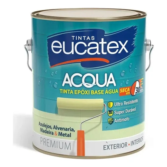 Tinta Para Banheiros E Cozinhas Azulejo Eucatex 3,2lt - Cor