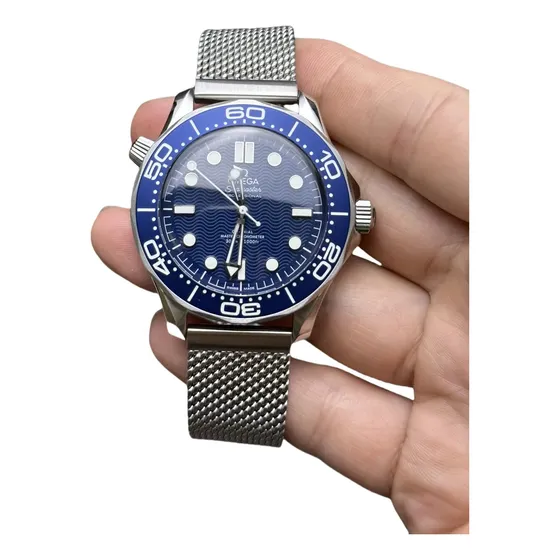 Relógio Omega Seamaster 007 Diver 300 Pulseira Mesh Aço Inox