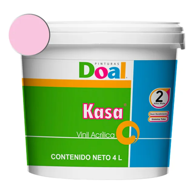 Galon Pintura Vinil-acrilica Doal Kasa 4 Litros Lavable Interiores Y Exteriores 2 Años Carmin