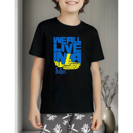 Camiseta Infantil Yellow Submarine Rock The Beatles Paul 