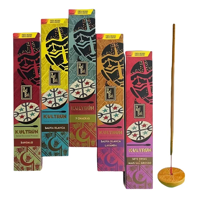 Incenso Indiano Kultrún Zed Black - Varios Aromas
