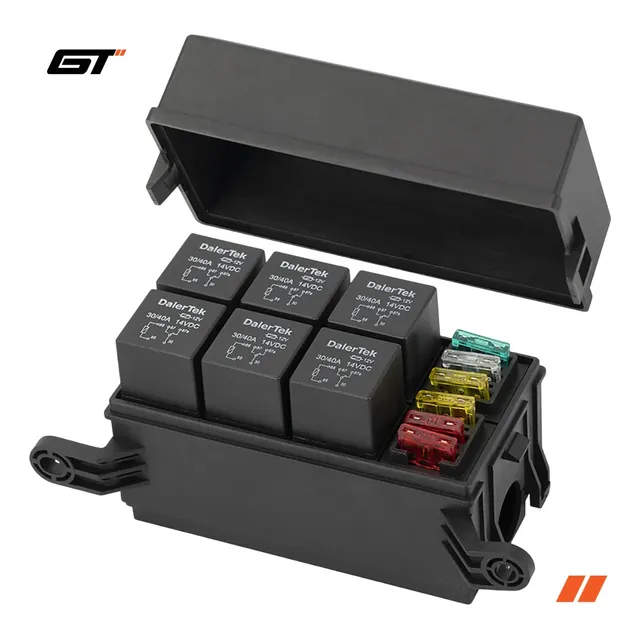 Caja Porta Relay Fusilera 6vías Fusibles Rele Universal Auto