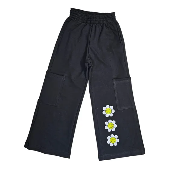 Pantalon Deportivo Wide Leg Sin Frisa