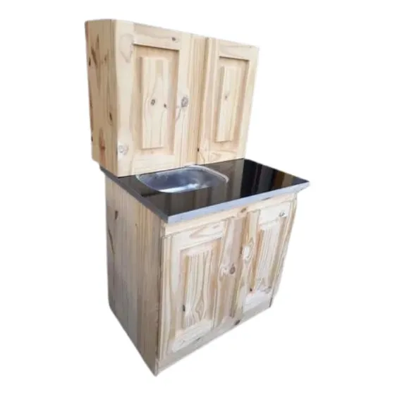 Bajo Mesada + Alacena + Mesada + Bacha - Combo Cocina 80cm