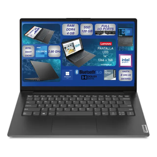 Laptop Lenovo V14 G2 Ijl 14 Hd Intel Celeron N4500 128gb Ssd