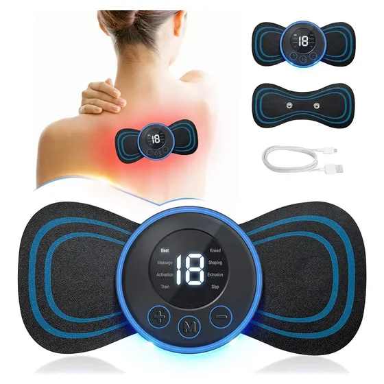 Mini Masajeador Cervical Cuello Y Espalda Tens Recargable