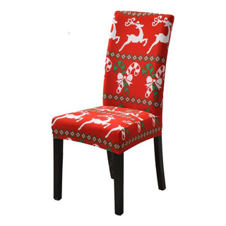 W 8 Piezas Navidad Decorativo Estiramiento Silla De Comedor W 8 Piezas Navidad Decorativo Estiramiento Silla De Comedor