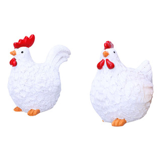 2 Piezas Figuras En Miniatura De Pollo Estatuas De Jardín 2 Piezas Figuras En Miniatura De Pollo Estatuas De Jardín