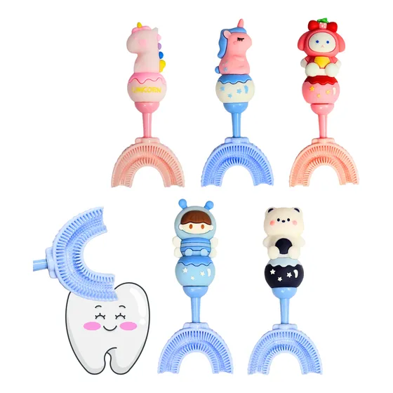 Cepillo De Diente Forma U Para Niños Cuidado Dental 360°