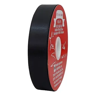 Fita De Cetim Trader 22mm Nº05 Com 50 Metros Seda Poliéster Cor 039 Preto