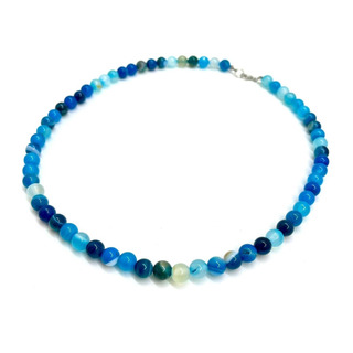 Colar Choker Ágata Pedra Legitima Fecho Em Metal 8mm Colar Choker Ágata Pedra Legitima Fecho Em Metal 8mm