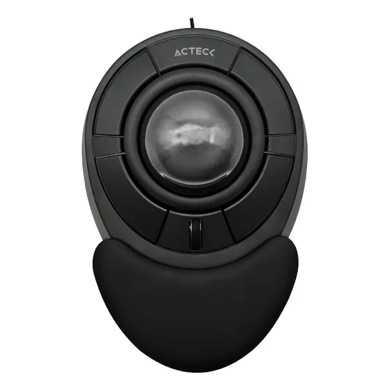 Mouse Ergonómico Acteck Trackball Art X Mi787 Alámbrico Color Negro