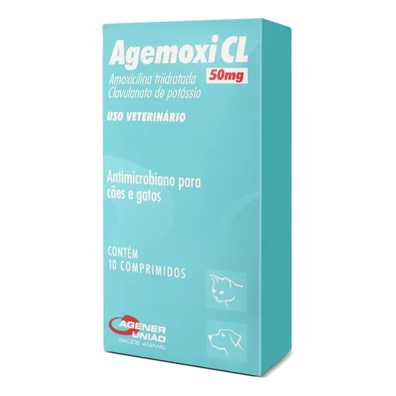 Agemoxi Cl 50mg Caixa Com 10 Comprimidos Para Cães E Gatos