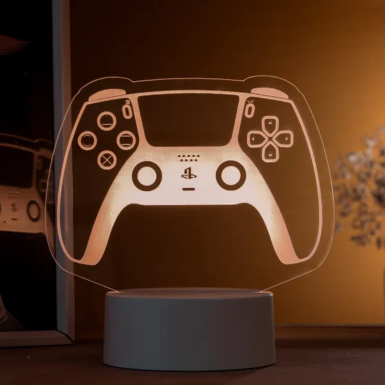 Luminária Led 3d Controle Ps5  Manete -  Abajur De Mesa